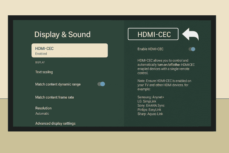 temporarily disable the hdmi-cec feature
