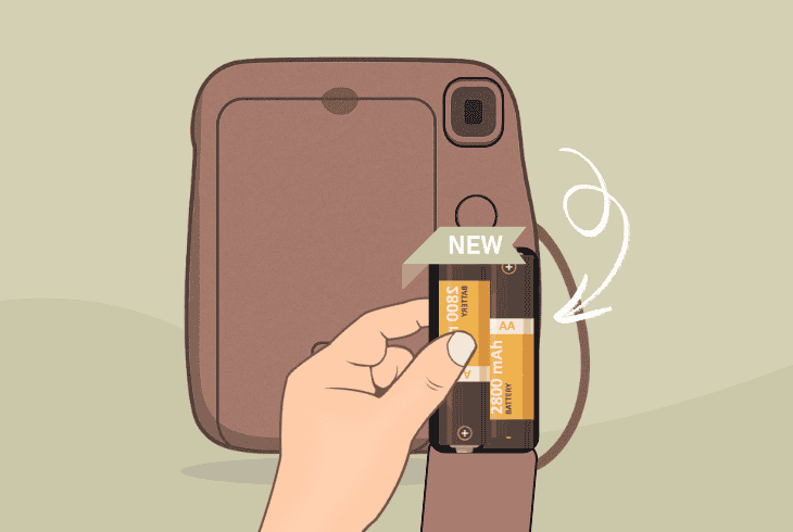 verify instax 12 uses new batteries
