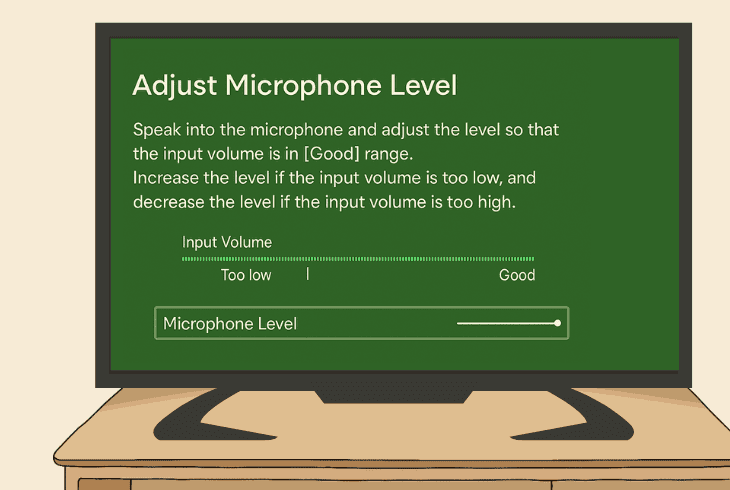 adjust microphone level