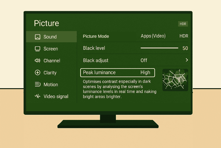 peak luminance (sdr)