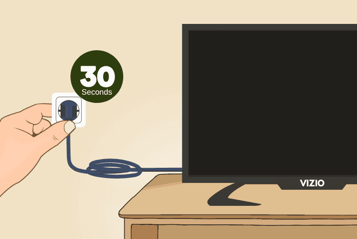 unplug the vizio tv from the power