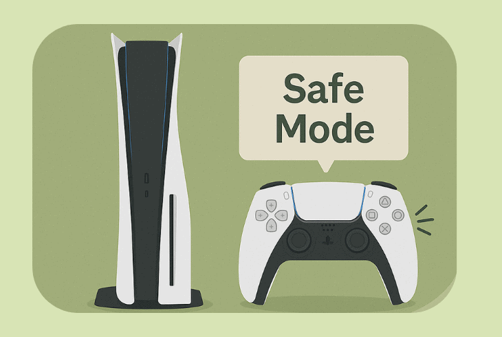 test controller in ps5 safe mode