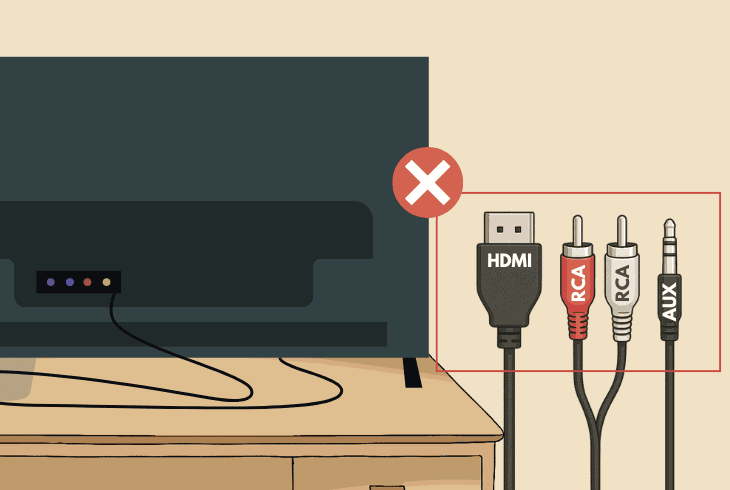 disconnect third-party devices/cables