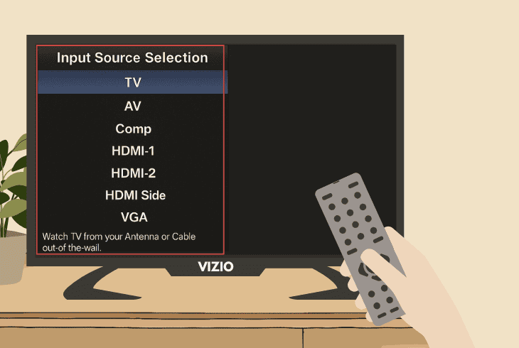 change the input of the vizio tv