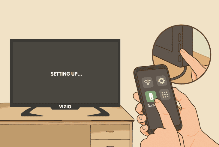 VIZIO tv setup without remote