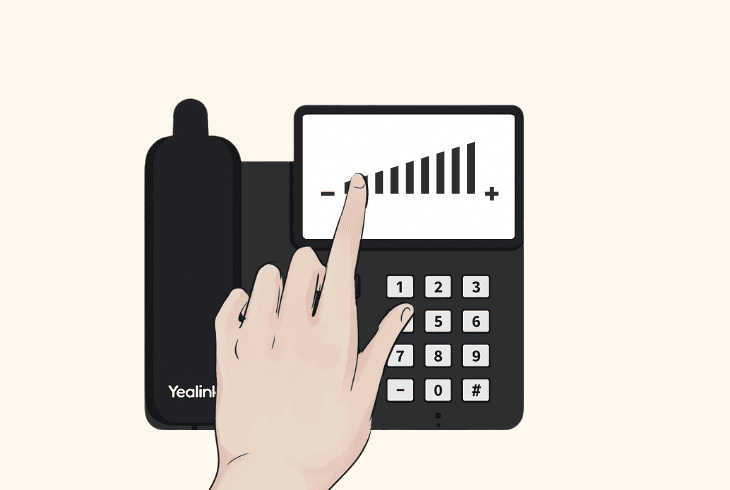 check the yealink volume level