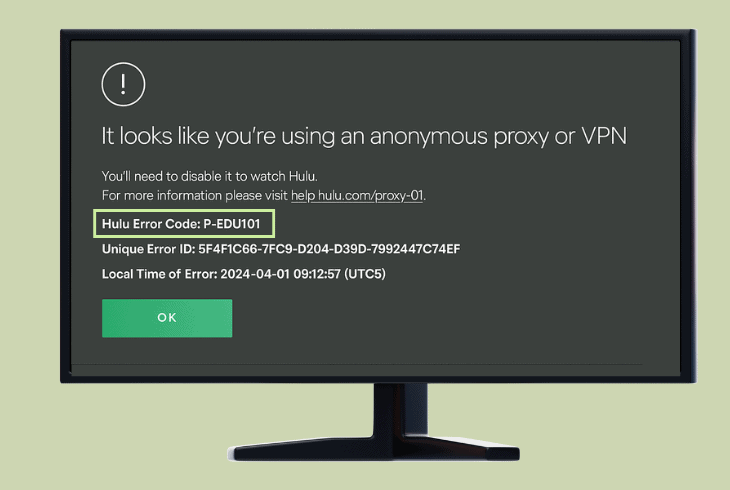 hulu error p-edu101