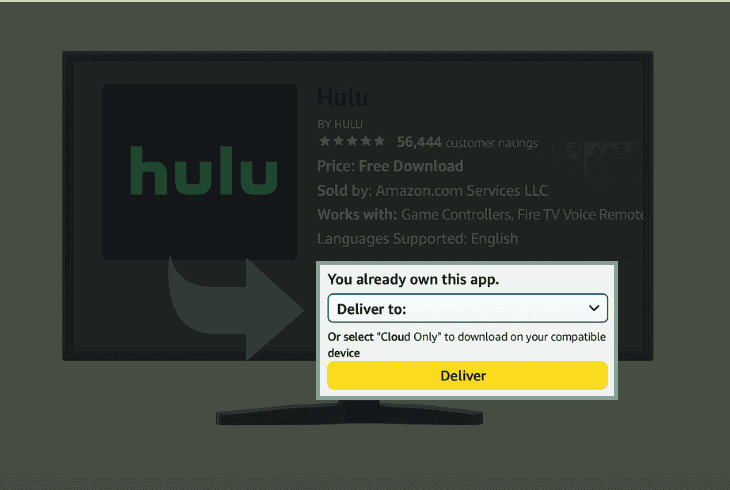 install the hulu application remotely