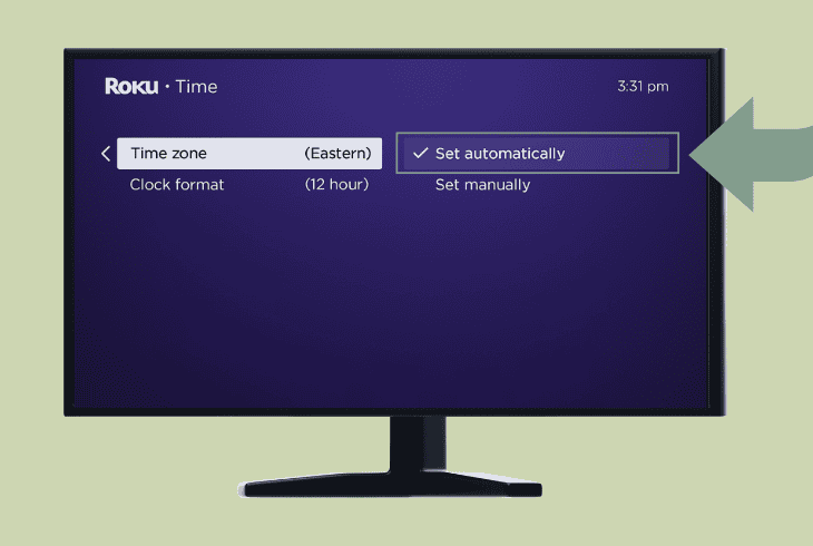 adjust the system time of the roku
