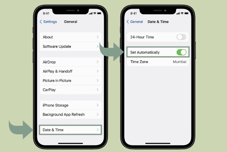 check the device date & time settings