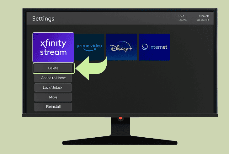 uninstalling xfinity stream on smart tv: