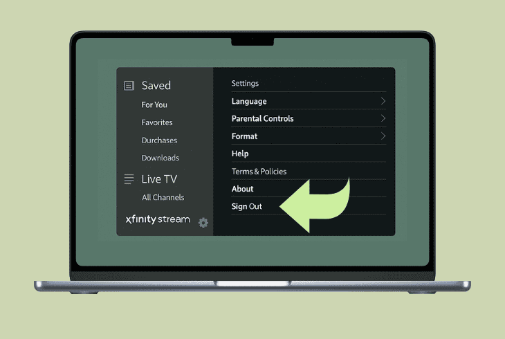 log out & in xfinity stream